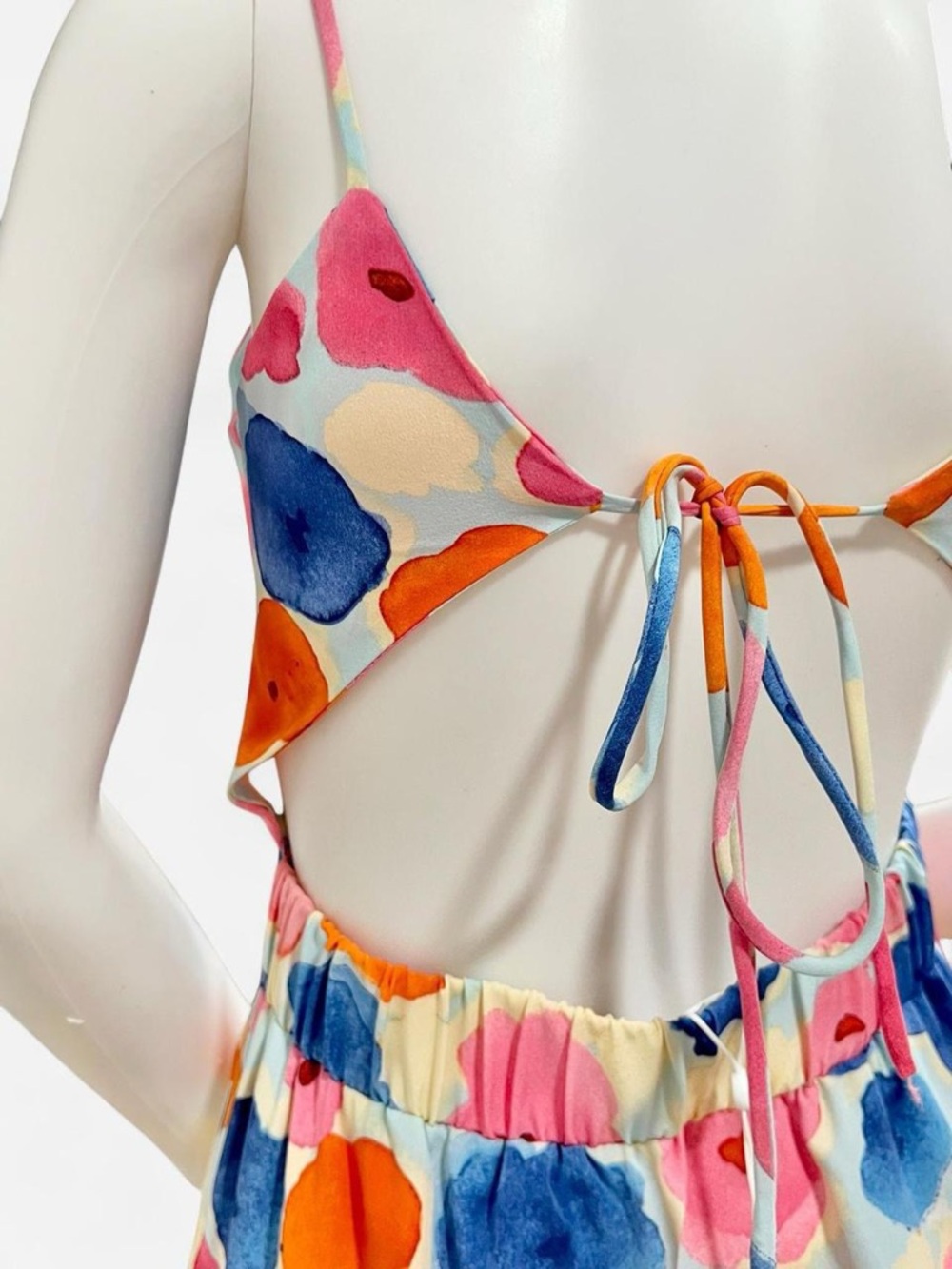 VILA Multicolor Floral Watercolor Slip Dress - Picture 5 of 8